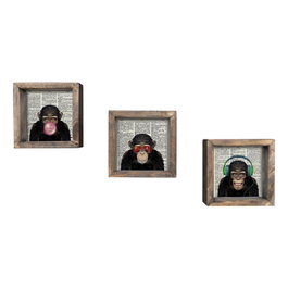 Wallity Cuadro Decorativo Enmarcado en MDF (3 Piezas) Multicolor